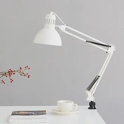 מנורת שולחן עגולה - לבנה